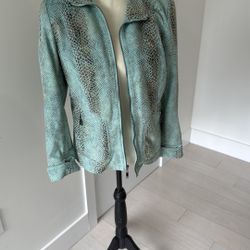 Dialogue Green Leather Jacket