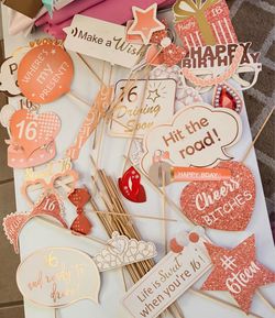 Sweet 16 Birthday Photo Booth Props