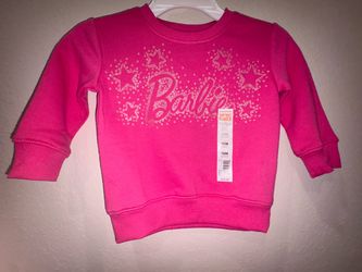 New Barbie Baby Girls Pink Sweatshirt Size 18 Months