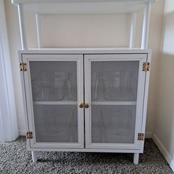 Bathroom Cabinet With Metal Mesh Doors
