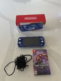 Nintendo Switch Lite Blue with Metroid Prime 4