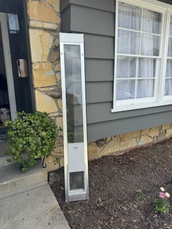 Ideal Pet Modular ALUMINUM Pet Patio Door with Single Pane Glass and Clear Flexible Flap.