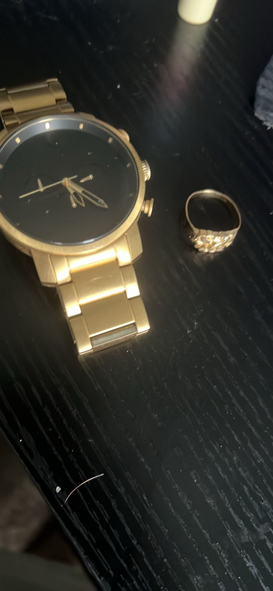 MVMT Gold Stainless Steel Watch & 10ct Gold Ring