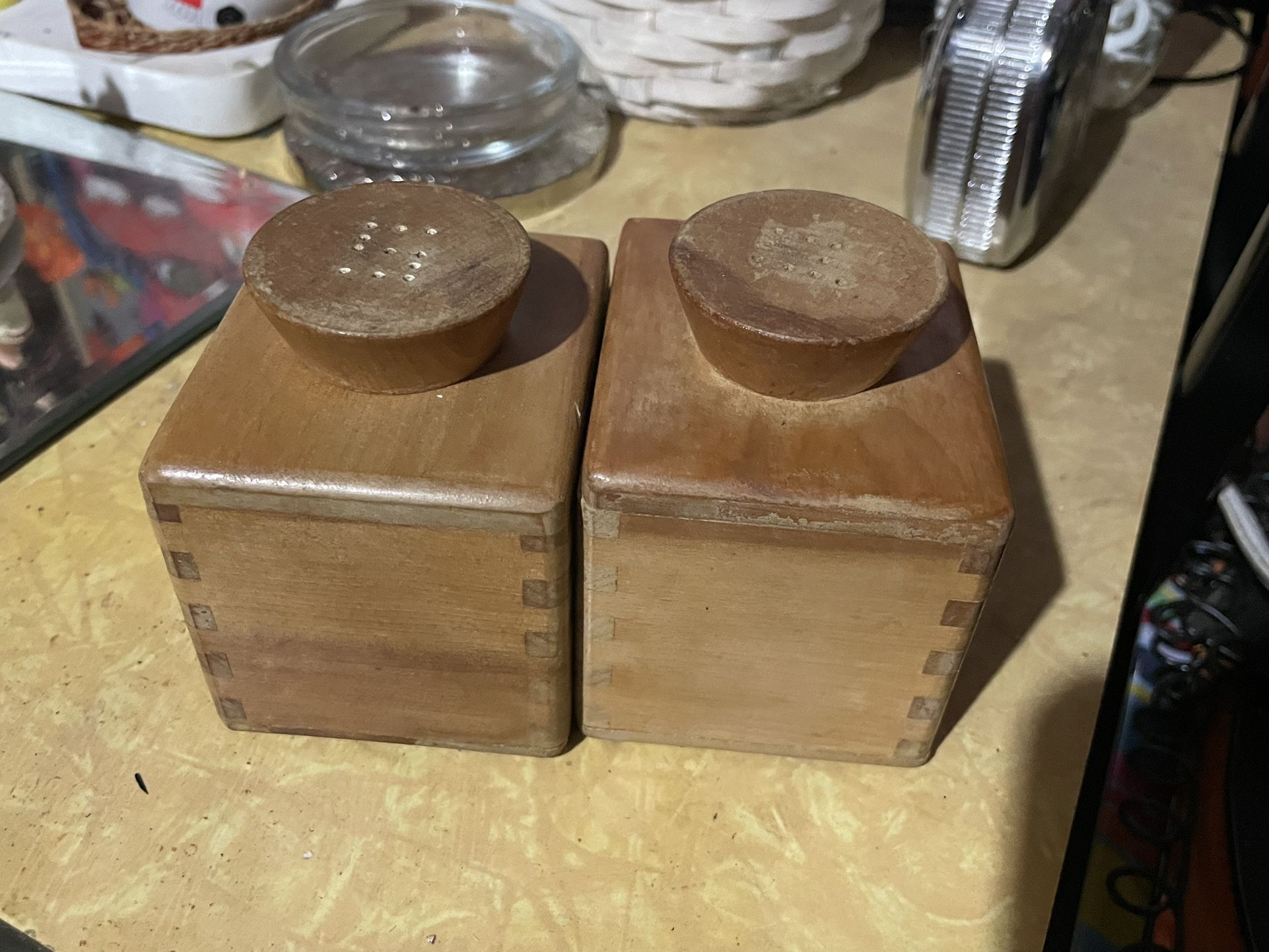 Woodpecker Woodware 1959 Wooden Salt And Pepper Shakers