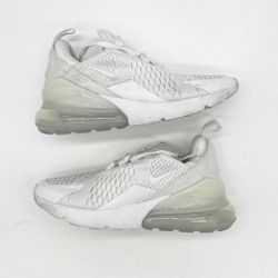 PreOwned- Size 4Y-Nike Air Max 270 Triple White (943345-103)