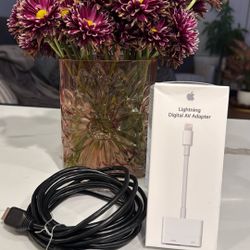 Apple Lightning Digital AV Adapter & 12 Foot HDMI Cord 