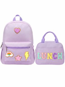 Bulyoou School Backpack Set for Girls Back to School Gift, Purple