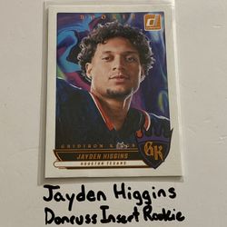 Jayden Higgins Houston Texans WR Donruss Short Print Insert Rookie Card. 