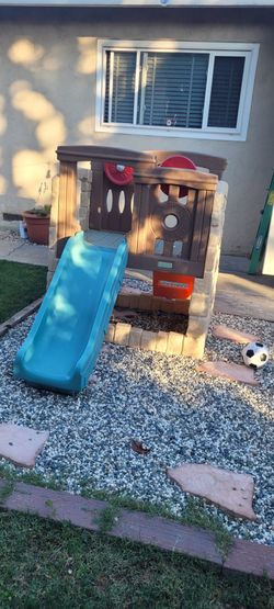 Kids Outdoor Climber Playset with Slide