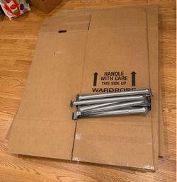 Wardrobe Moving Boxes with Hanging Bar (12 total)