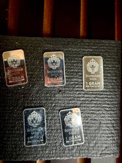 Lot of 5x Scottsdale Mint 1 Gram 999 Fine Silver Bars