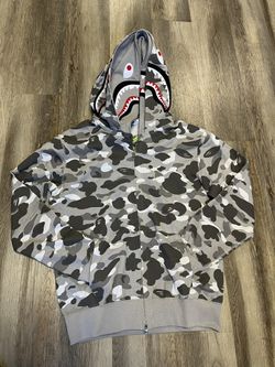 Grey Double Hooded Bape Hoodie