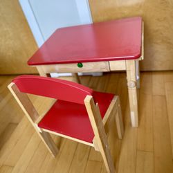 Kids wooden table and chair