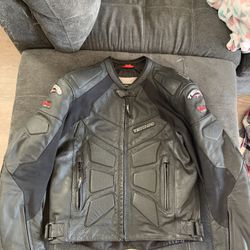 Motorcycle Leather Jacket And Gloves 