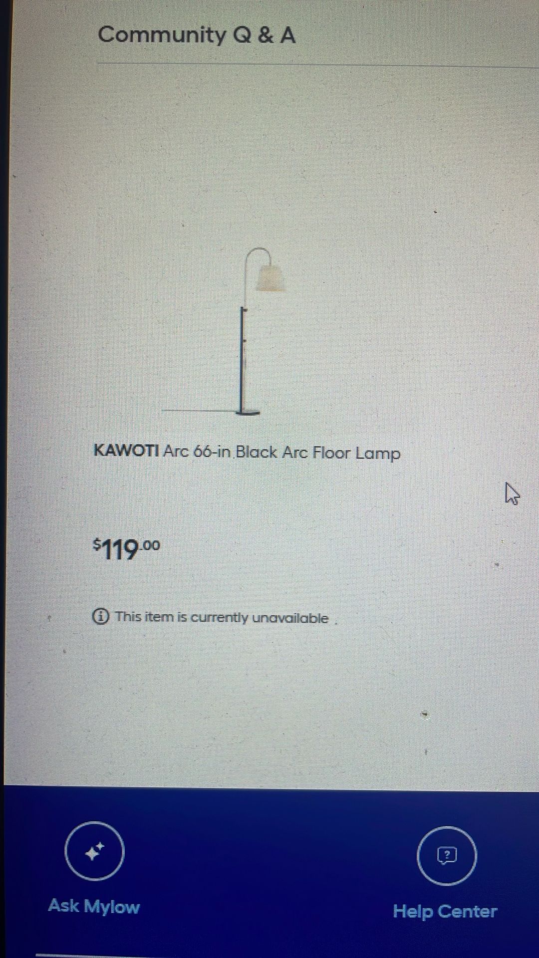Kawoti Arch 66-inch Black Arch Floor Lamp