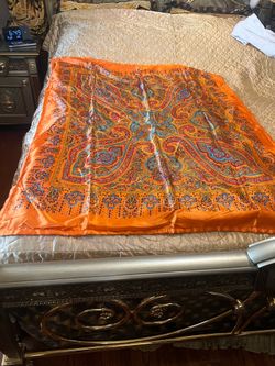 Large Fassett Collective - Stash – Paisley Jungle – Tangerine  – FreeSpirit blanket
