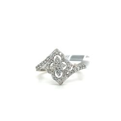 14kt White Gold Rhombus Shape Diamond Ring 4.40grams Size 7 3/4 118293 1