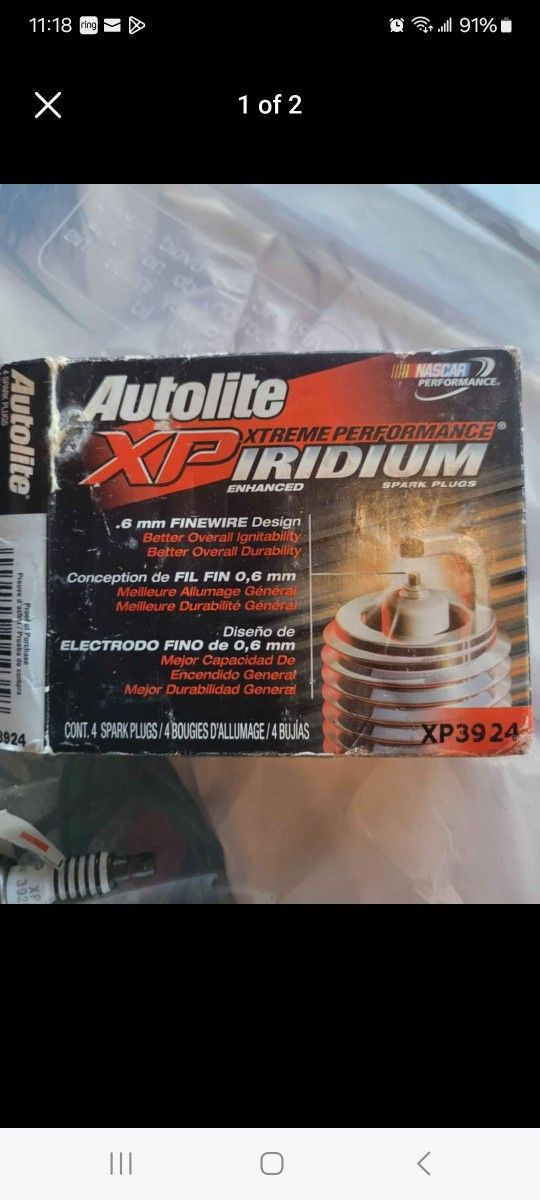 New Unused Autolite Iridium Spark Plugs XP 3924