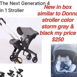 New in box gray & black The Next Generation 4 in 1 Stroller it’s exactly like the doona it’s a Amazon replica $250 firm cash only pick up east Palmdal