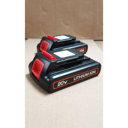SHIPPING ONLY, NO PICK-UP --- 2 Pack For Black & Decker 20V 4.0AH Lithium-Ion Battery LB20 LBX20 LBXR20