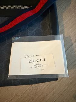 Gucci Black GG Monogram Messenger Bag with Leather Trim