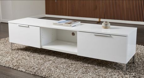Modern White Gloss TV Stand / Media Console