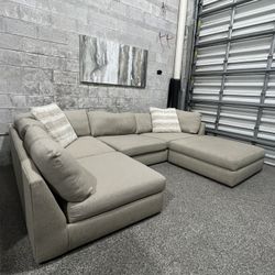 Khaki Plush Sectional 