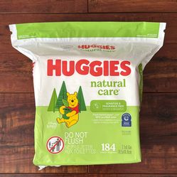 Huggies Natural Care  Plant-Based Wipes: SENSITIVE And Fragrance FREE 184 Count