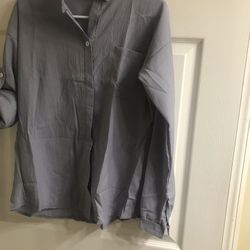 Gray linen summer blouse!! Mediun NEW!!!