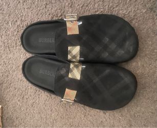 Burberry Mule Clogs with Check Strap