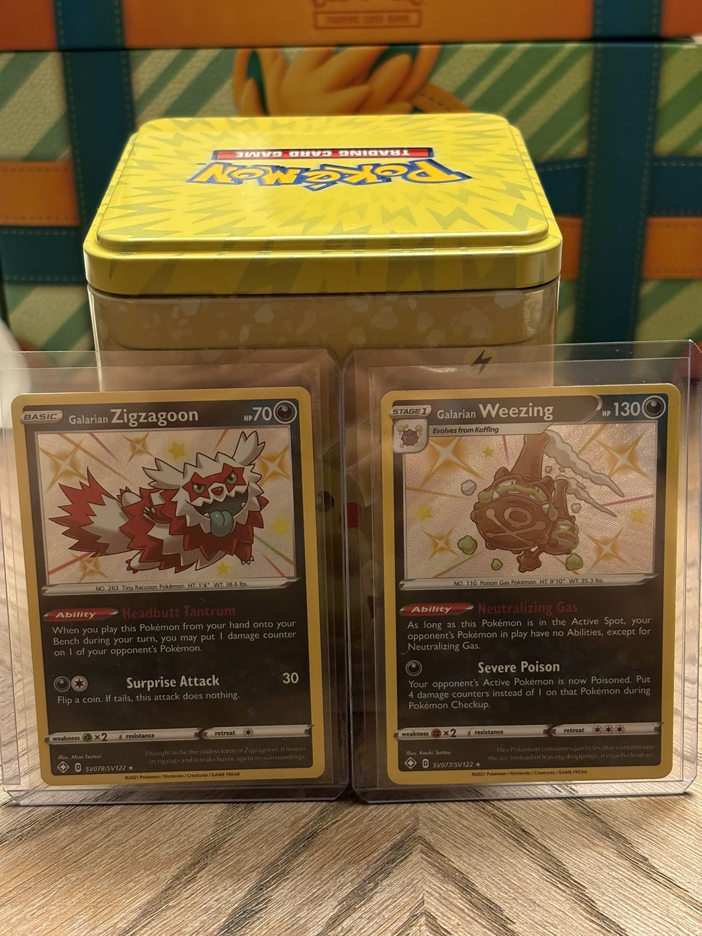 Galarian Weezing SV077/SV122 & Galarian Zigzagoon SV078/SV122 (Shiny Vault) Shining Fates Pokémon TCG