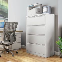  4 Drawer Lateral File Cabinet with Lock