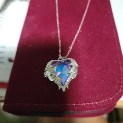 21 Inch Mystic Stone Necklace Sterling 