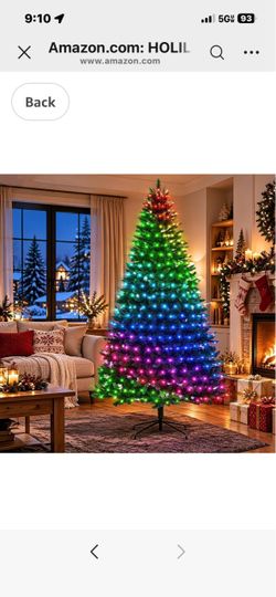 7.5FT Pre-lit 400LED Lights RGB Smart Artificial Christmas Tree 1477 PVC Branch Tips Lighted Christmas Tree, App&Remote Control, DIY Multi-Color Light