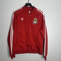 Chivas USA Track Jacket Mens Medium Red Adidas MLS Futbol Soccer