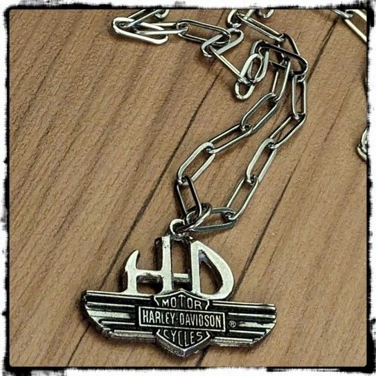 NNew Harley Davidson Motorcycles HD Wings Necklace On Stainless Steel Paperclip Chain