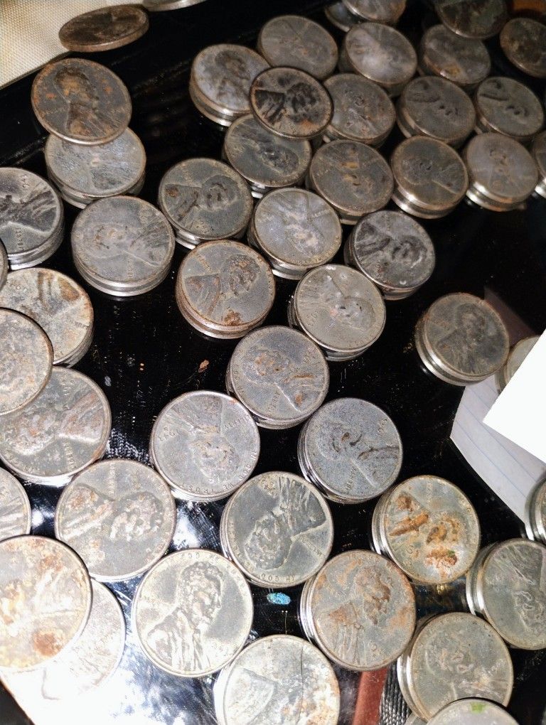 1943 Steel Cent Wheat Penny's Uncirculated From OBW roll