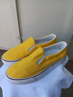 Yellow Canvas Slip-On Sneakers