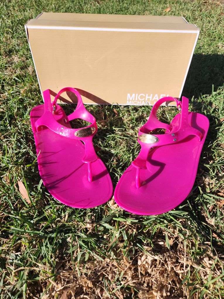 Michael Kors Jelly Sandals, Pink, Size 9 Woman 