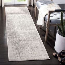 2ft X 8ft SAFAVIEH Madison Collection Runner Rug - 2'3" x 8', Silver & Ivory, Snowflake Medallion Distressed Design, Non-Shedding & Easy Care Ideal
