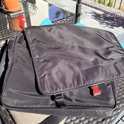 Prada Tessuto Nylon Saffiano Single Snap Buckle Flap Messenger Bag Black