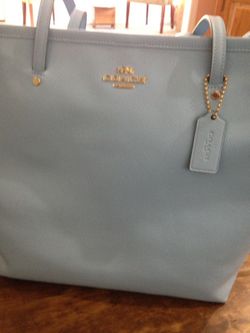 NWT baby blue coach bag
