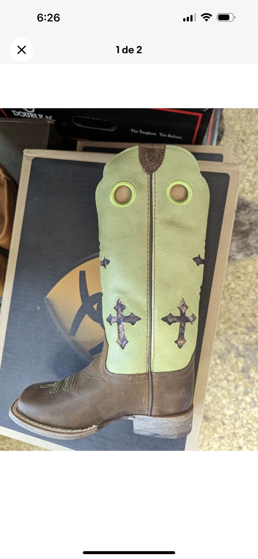 Ariat Kids' Ranchero Boot Green Brown Size US 10 100% Leather Cowboy ...