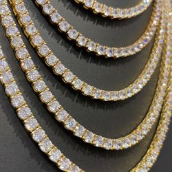 Tennis Chain Gold And Silver 