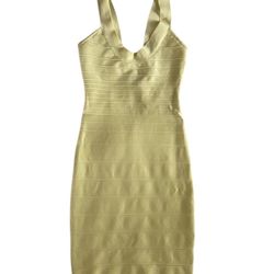 Yellow Herve Leger Bandage Dress