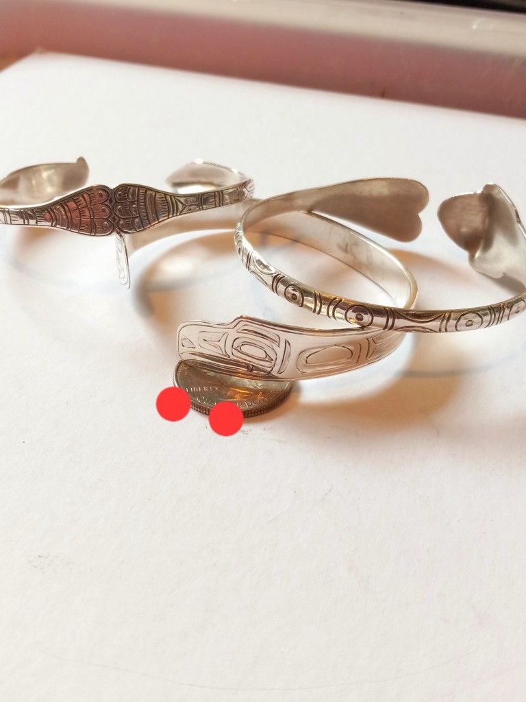 $200/all! Awesome All 925 Sterling Silver Native American And Indigenous Bracelet Collection 