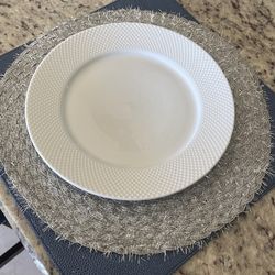 4 Braided Shimmering Silver Place Mats