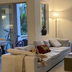Z GALLERIE 3 PIECE SOFA COUCH - LIGHT GREY