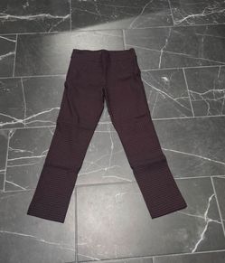 Dark Burgundy Pants with Chevron Pattern