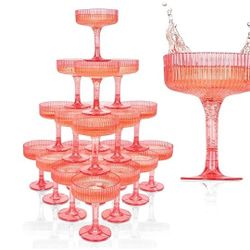 20 Acrylic Champagne Tower Flutes 7oz *NEW*